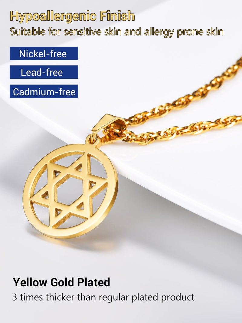 PROSTEEL Magen Star of David Necklace Men Bat Mitzvah Hanukkah 18K Gold Plated Pendant Israel Judaica Hebrew Jewish Jewelry - Image 5